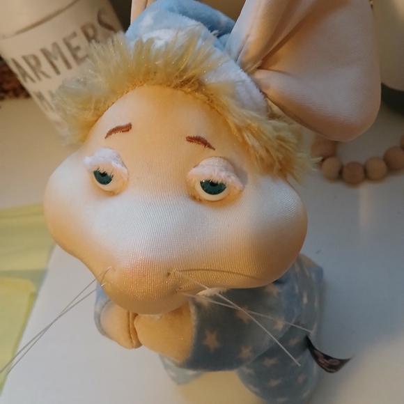 Topogigio Blue Star Bunny Plush Toy - Picture 3 of 3